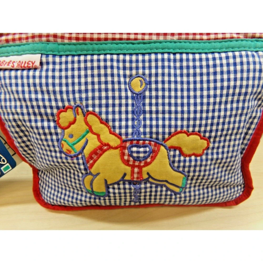 Babies' Alley Insulated Diaper Bag Gingham with Carousel Horse 10
